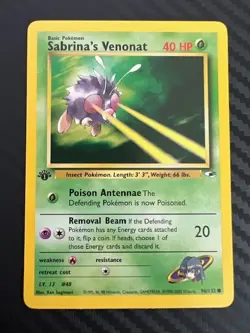 Pokemon TCG Sabrina's Venonat Gym Heroes 96/132 Regular 1st Edition Common NM - Image 1