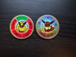 1999 VINTAGE POKEMON BATTLING COIN GAME - EEVEE - FLAREON - Image 1