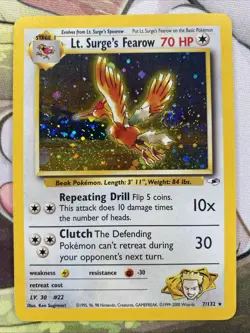 Lt. Surge's Fearow - 7/132 - Pokemon Gym Heroes Unlimited Holo Rare N-M SWIRL - Image 1