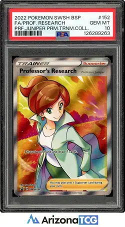 Pokemon 2022 Professors Research SWSH152 Full Art SWSH Black Star Promo PSA 10 - Image 1