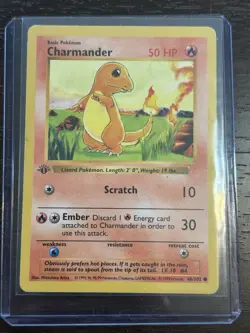 Pokemon Charmander Base Set Shadowless Card #046/102 First Edition - Image 1