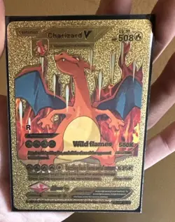Pokemon TCG Charizard V Gold foil Fan Art HP508 card NM - Image 1
