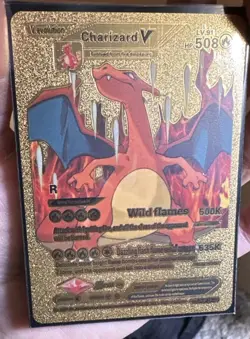 Pokemon TCG Charizard V Gold foil Fan Art HP508 card NM - Image 2