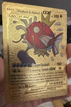 Magikarp & Wailord GX 161/181 TAG TEAM - Pokemon Gold Foil Fan Art Card - Image 1