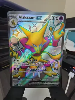 Alakazam EX 215/091 Full Art Shiny Ultra Rare Paldean Fates Pokemon Card - Image 1