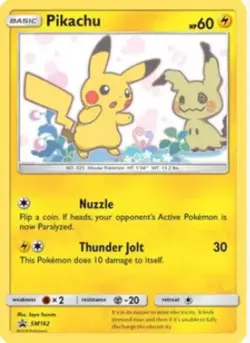 Pokemon Sun & Moon Promo Promo Foil Pikachu SM162 Trading Card - Image 1