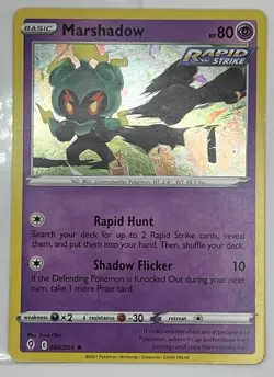 Pokemon TCG Marshadow 080/203 EVOLVING SKIES Cosmos Holo Rare Trading Card - Image 1