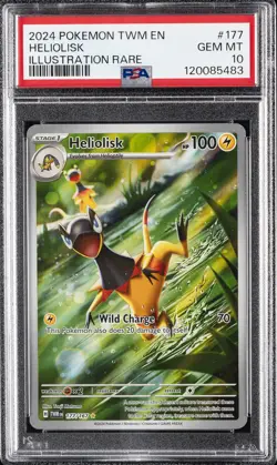 2024 POKEMON TWM EN-TWILIGHT MASQUERADE ILLUSTRATION RARE #177 HELIOLISK PSA 10 - Image 1