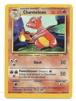 Charmeleon 024/102 Base Set Regular Pokemon TCG Vintage WoTC - Image 1