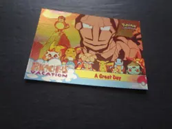 1999 Topps Pokemon First Movie A Great Day Silver Foil Sandpaper #58 Black Logo - Image 1