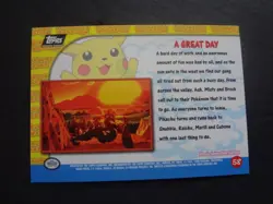 1999 Topps Pokemon First Movie A Great Day Silver Foil Sandpaper #58 Black Logo - Image 2