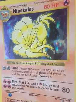 Pokemon TCG 99 Ninetales Base Set Shadowless Holo Rare #12/102 Mp - Image 2