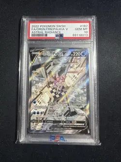 2022 POKEMON SWSH ASTRAL RADIANCE #167 FULL ART/ORIGIN FORME PALKIA V PSA 10 - Image 1