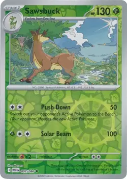 ⚪Pokemon - Sawsbuck - Reverse Holo - 007/086 - SV: White Flare - (NM)⚪ - Image 1