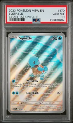 2023 Pokemon Mew Squirtle Illustration Rare PSA 10 GEM MINT #170/165 Holo - Image 1