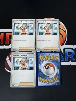 4x Pokemon TCG Professor's Research (Professor Sada) 189/198 Non Holo NM Playset - Image 1