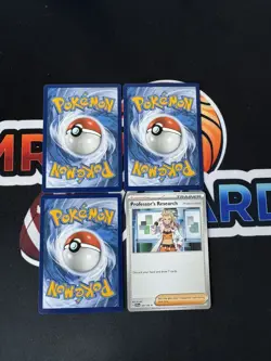 4x Pokemon TCG Professor's Research (Professor Sada) 189/198 Non Holo NM Playset - Image 2