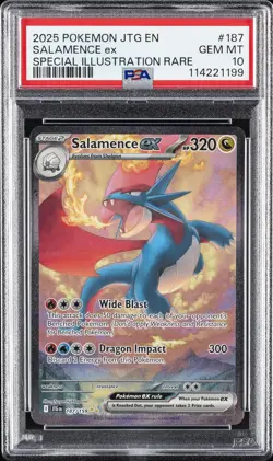2025 POKEMON JTG EN-JOURNEY TOGETHER #187 SALAMENCE EX PSA 10 - Image 1