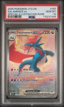 2025 POKEMON JTG EN-JOURNEY TOGETHER #187 SALAMENCE EX PSA 10 - Image 1