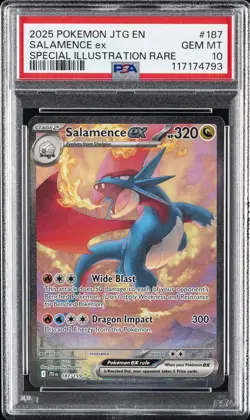 2025 POKEMON JTG EN-JOURNEY TOGETHER #187 SALAMENCE EX PSA 10 - Image 1