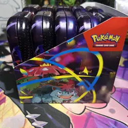 Pokemon Mega Evolution Mini Tin Display with 10 EMPTY TINS Pokemon Cards - Image 2