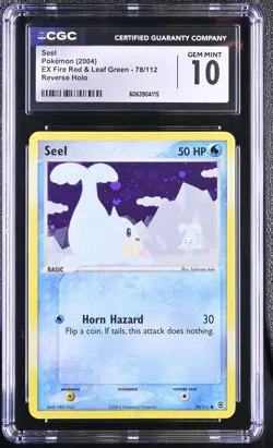 CGC 10 Seel EX Fire Red & Leaf Green 78/112 Reverse Holo Pokemon Card - Image 1
