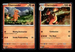 Charmander 004/165 & Charmeleon 005/165 Cosmos Holo Promo 151 Pokemon Card - Image 1