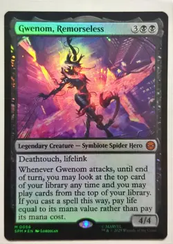 MTG - Gwenom, Remorseless - FOIL Mythic #56 - Spider-Man NM - Image 1