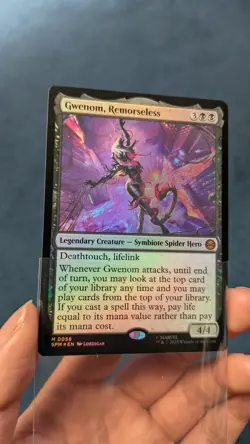 MTG - Gwenom, Remorseless - FOIL Mythic #56 - Spider-Man NM - Image 3