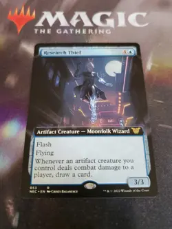 MTG. Research Thief. Borderless. Kamigawa: Neon Dynasty. Pack Fresh - Image 1