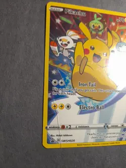 Pikachu SWSH020 Sword & Shield (2020) Black Star Promo Full Art Pokemon TCG DM - Image 2