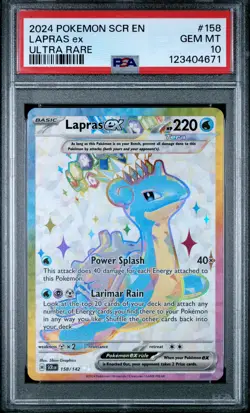 2024 POKEMON SCR EN-STELLAR CROWN ULTRA RARE #158 LAPRAS EX PSA 10 - Image 1