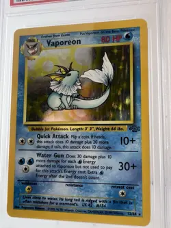 VAPOREON Holo #12/64 1999 Pokemon Jungle PSA 2 Good - Image 2
