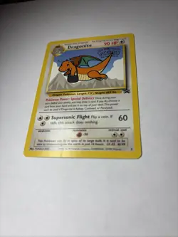Vintage 1999 Pokemon TCG Dragonite WB Kids Movie Black Star Promo #5 WOTC Stamp - Image 3