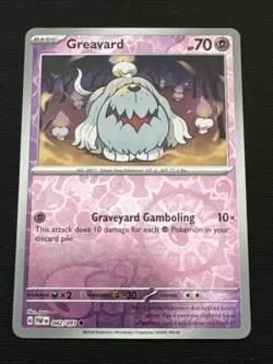 COSMOS REVERSE HOLO 042/091 Greavard - Pokemon Paldean Fates ERROR (Water Holo) - Image 1