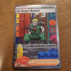 Pokemon TCG Lt. Surge's Bargain Mega Evolutions 185/132 Secret Rare - Image 1