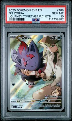 2025 POKEMON SVP EN-SV BLACK STAR PROMO #189 N'S ZORUA PSA 10 - Image 1