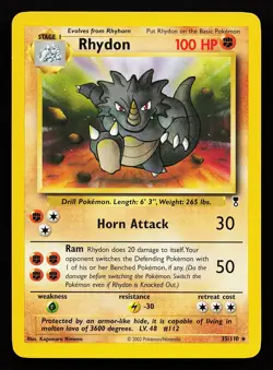 Rhydon 35/110 Rare Legendary Collection Pokemon Card - Image 1