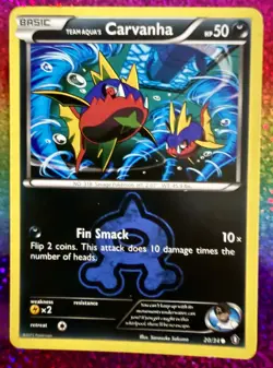 Pokemon Team Aqua's Carvanha 20/34 2015 XY Double Crisis TCG Card !!Free S&H !! - Image 1