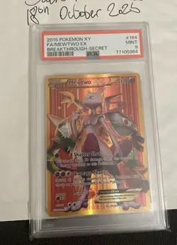 PSA 9 Mewtwo EX 164/162 BREAKthrough Pokemon Card Ultra Rare Full Art MINT - Image 1
