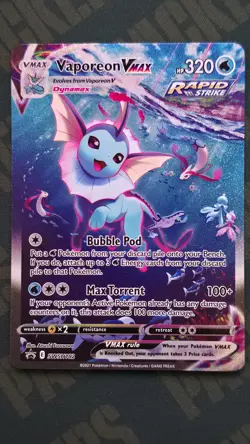 Pokemon TCG Vaporeon VMAX SWSH182 Black Star Promo 🔥 NM Pokemon Card - Image 3