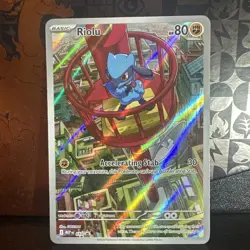 Pokemon TCG Riolu ME01 Black Star Promo Mega Evolution Exclusive Holo Card - Image 1