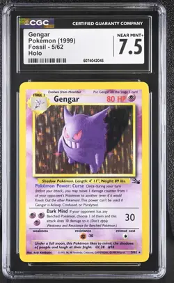 CGC 7.5 Gengar 1999 Fossil 5/62 Holo Pokemon Card - Image 1