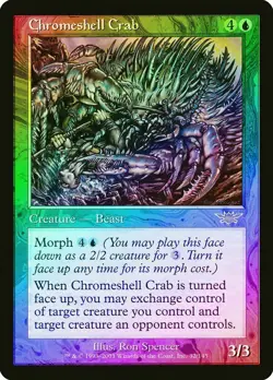 Chromeshell Crab FOIL Legions LP/EX Blue Rare MAGIC THE GATHERING - Image 1