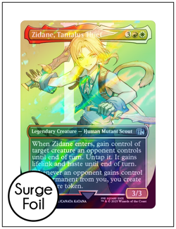 1x Zidane, Tantalus Thief, Borderless Surge Foil, Final Fantasy, Magic MTG NM - Image 1