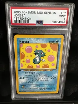 PSA 9 HORSEA #62 (1st EDITION) - 2000 POKEMON NEO GENESIS FIRST EDITION - Image 1