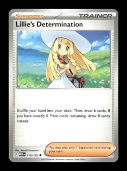 Lillie's Determination Uncommon ME01: Mega Evolution 119/132 NM Pokemon NM - Image 1