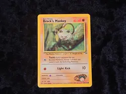 Brock's Mankey Gym Heroes Set Regular Pokemon TCG Lightly Played - Image 1