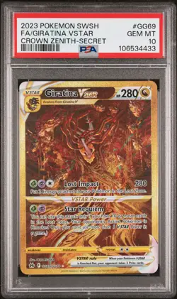 2023 POKEMON SWORD & SHIELD CROWN ZENITH SECRET FULL ART/GIRATINA VSTAR PSA 10 - Image 1