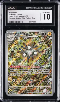2024 POKEMON PROMO SURGING SPARKS ETB #159 MAGNETON CGC 10 GEM MINT - Image 1